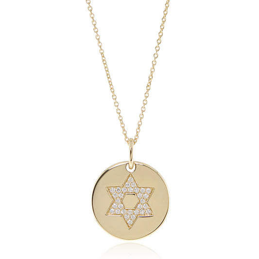 Gump's Signature Diamond Star of David Round Pendant Necklace