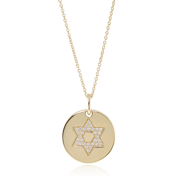 Gump's Signature Diamond Star of David Round Pendant Necklace