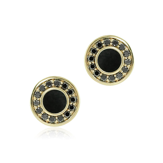 Gump's Signature Black Jade & Black Diamond Earrings