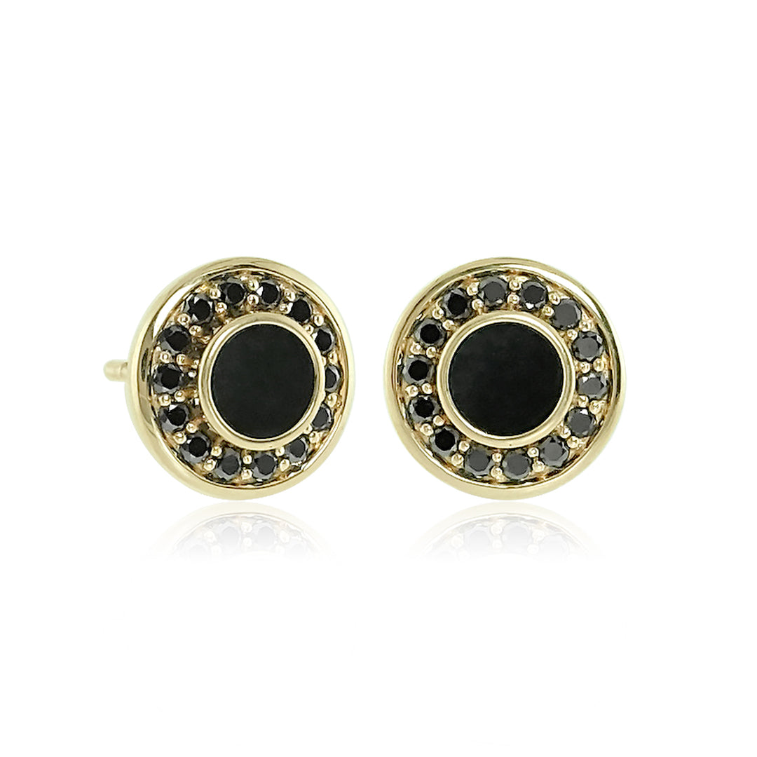 Black Jade & Black Diamond Earrings