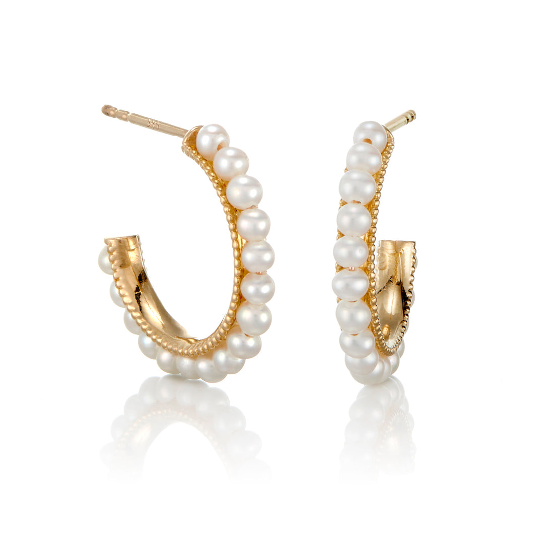 Small Freshwater Pearl Hoop Earrings