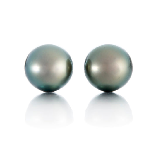 Gump's Signature 11mm Gray Tahitian Pearl Earrings