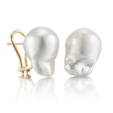 White Baroque South Sea Pearl Earrings