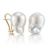 White Baroque South Sea Pearl Earrings