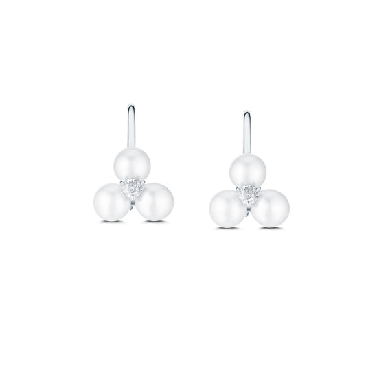 Carbon & Hyde South Sea Pearl Trio & Diamond Drop Earrings