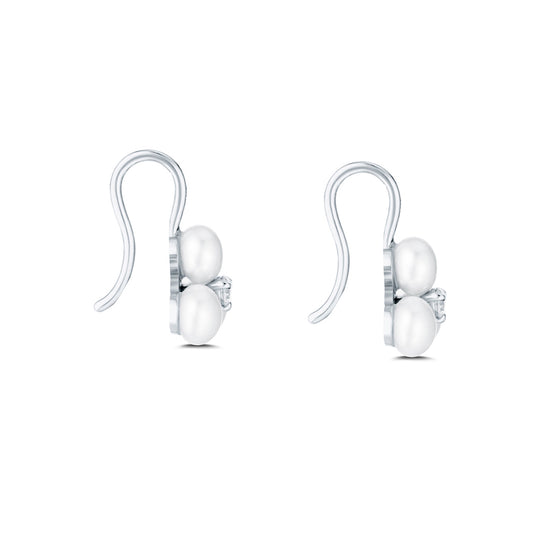 South Sea Pearl Trio & Diamond Drop Earrings