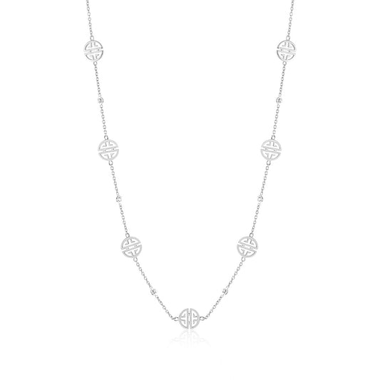 Gump's Signature Silver Shou & White Sapphire Station Necklace