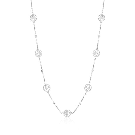 Gump's Signature Silver Shou & White Sapphire Station Necklace