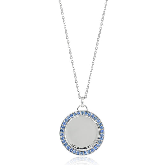Gump's Signature Blue Sapphire Border Pendant Necklace