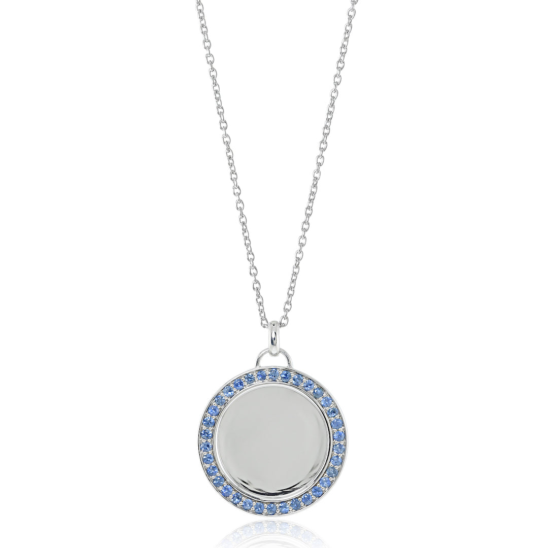 Gump's Signature Blue Sapphire Border Pendant Necklace