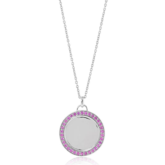 Gump's Signature Pink Sapphire Border Pendant Necklace