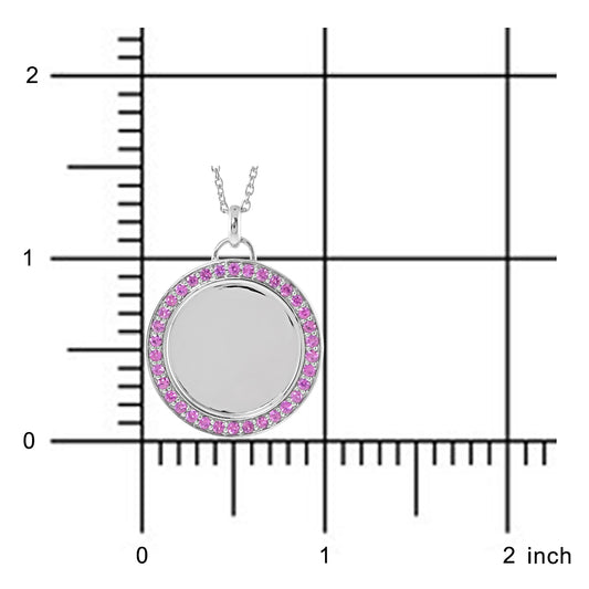 Pink Sapphire Border Pendant Necklace