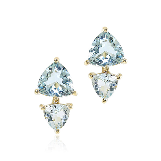 Gump's Signature Trillion Drop Earrings in Aquamarines