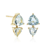 Trillion Drop Earrings in Aquamarines