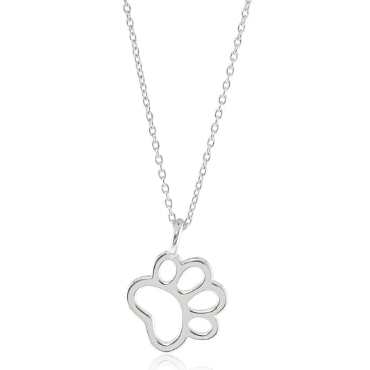 Gump's Signature Silver Paw Print Pendant Necklace