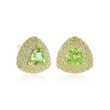 Trillion Stud Earrings in Peridot