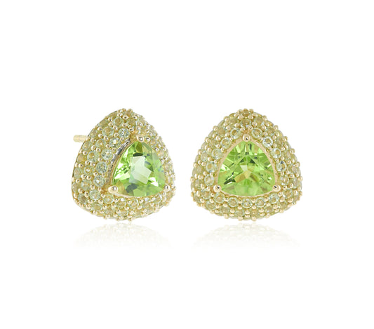 Trillion Stud Earrings in Peridot