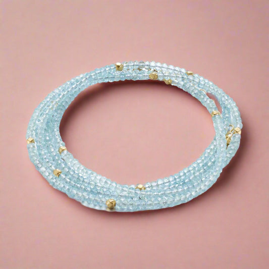 Aquamarine Wrap Bracelet