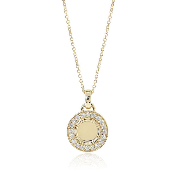 Gump's Signature Diamond-Border Disc Pendant Necklace