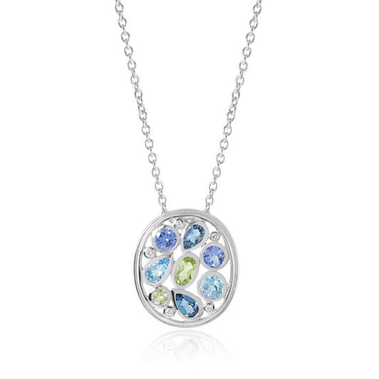 Gump's Signature Multi-Gemstone Open Pendant Necklace