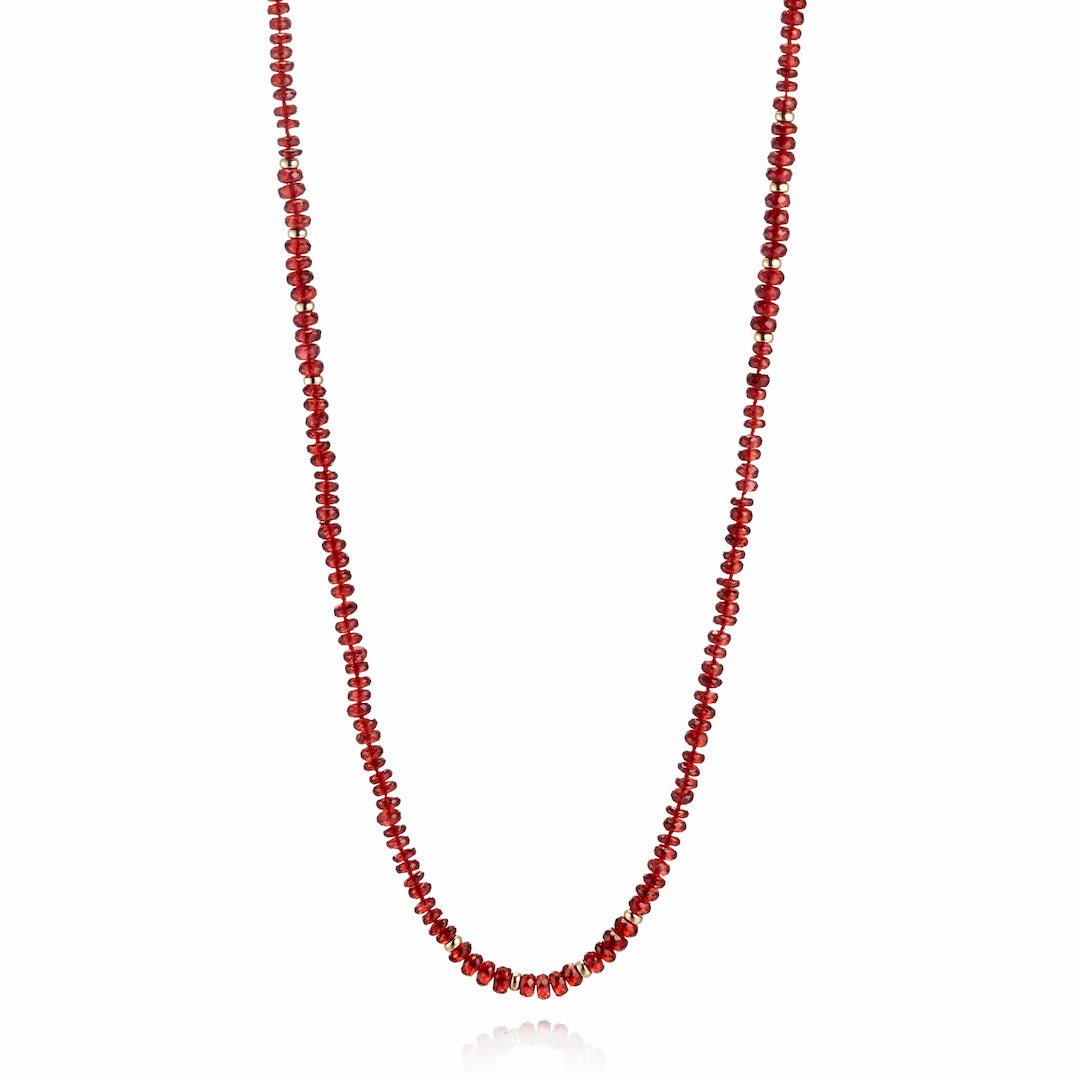 Faceted Garnet Rope Necklace