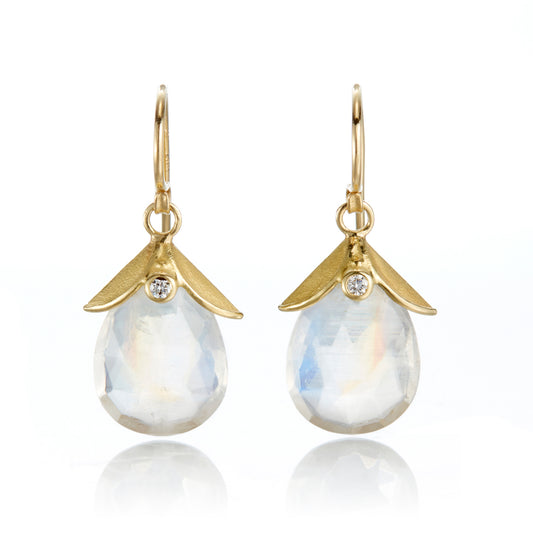 Barbara Heinrich Pear-Shaped Moonstone Drop Earrings