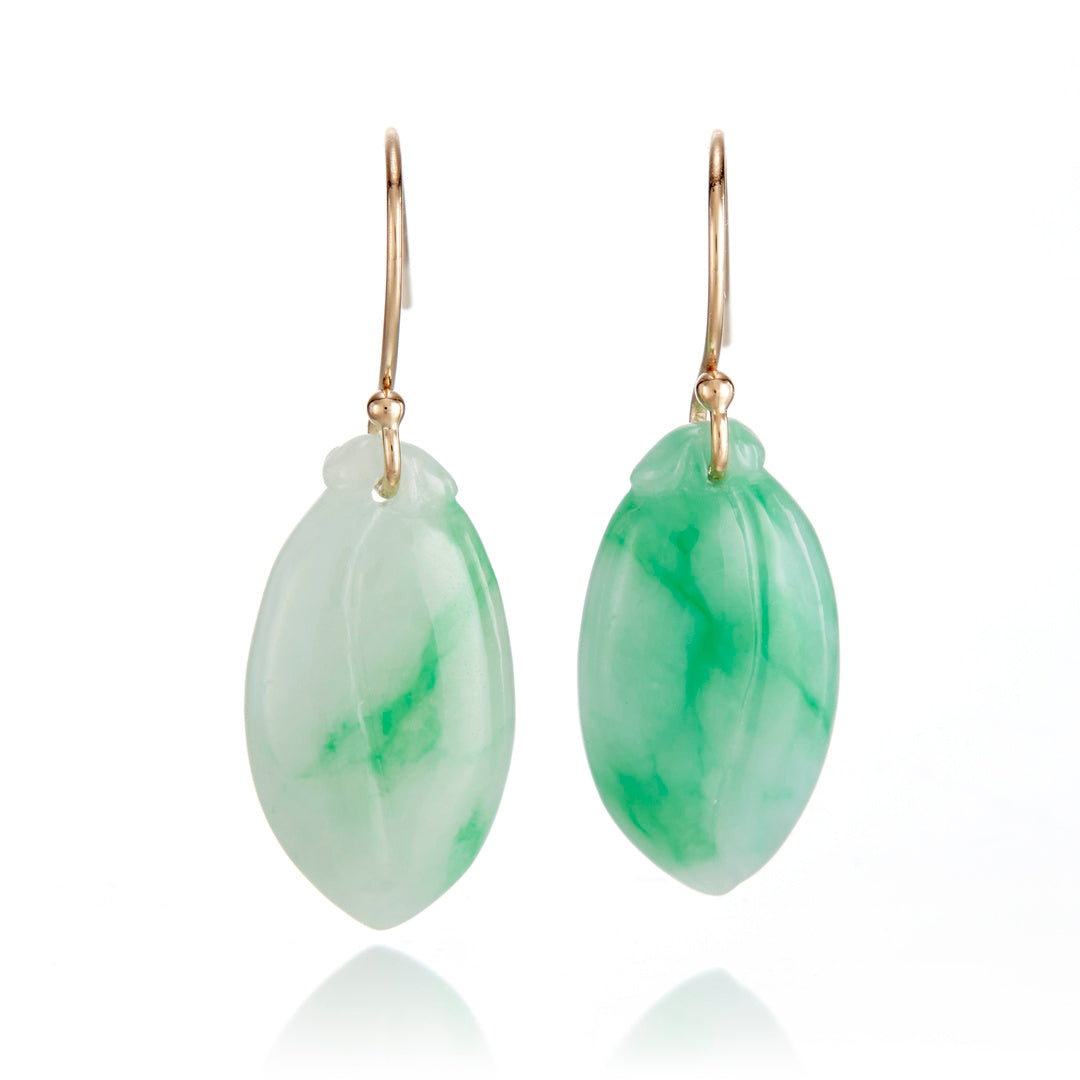 Gump's Signature Jade Leaf Drop Earrings