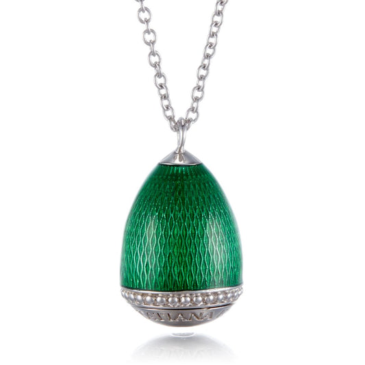 Green Enamel Secret Message Locket Necklace