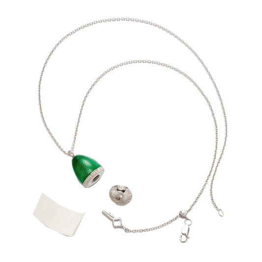 Green Enamel Secret Message Locket Necklace