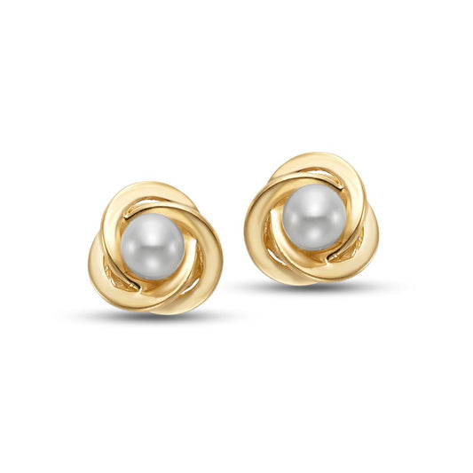 3mm Pearl Knot Earrings