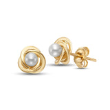 3mm Pearl Knot Earrings