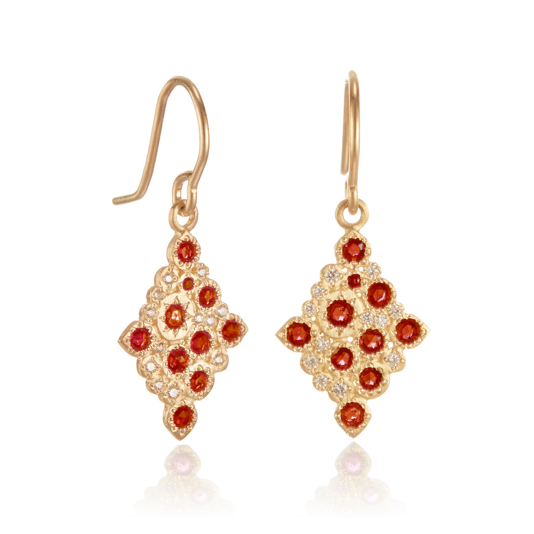 Ruby Mosaic Drop Earrings