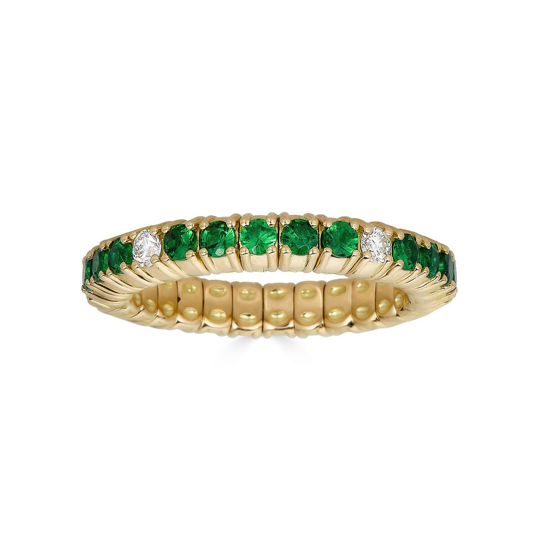 Zydo Yellow Gold Stretch Eternity Ring with Tsavorites