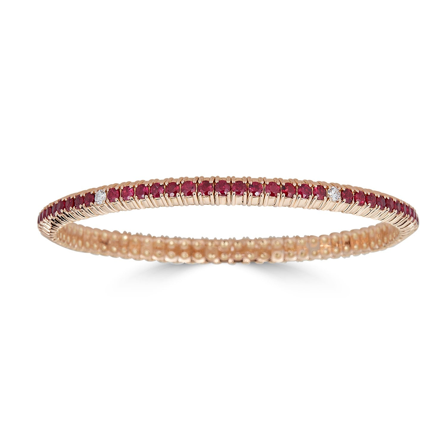 Zydo Rose Gold Stretch Bracelet with Rubies