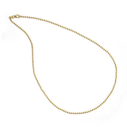 2mm Gold Beaded Necklace