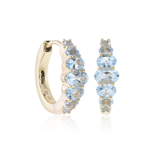 Gump's Signature Aquamarine Graduated Hoop Earrings