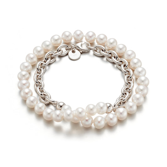 Gump's Signature Pearl & Silver Wrap Bracelet