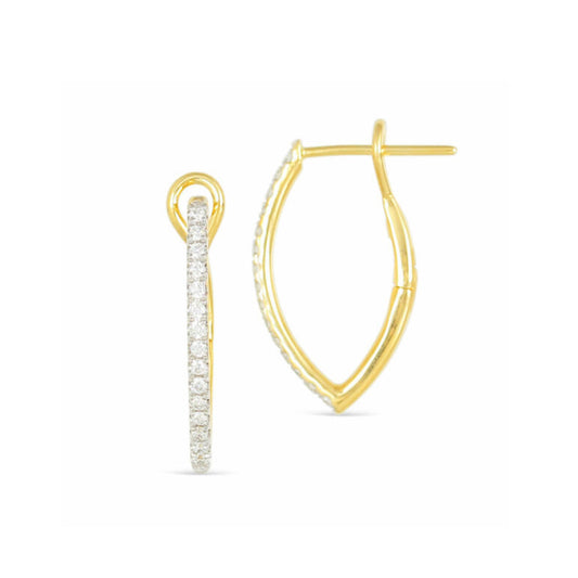 Frederic Sage Diamond Navette Hoop Earrings