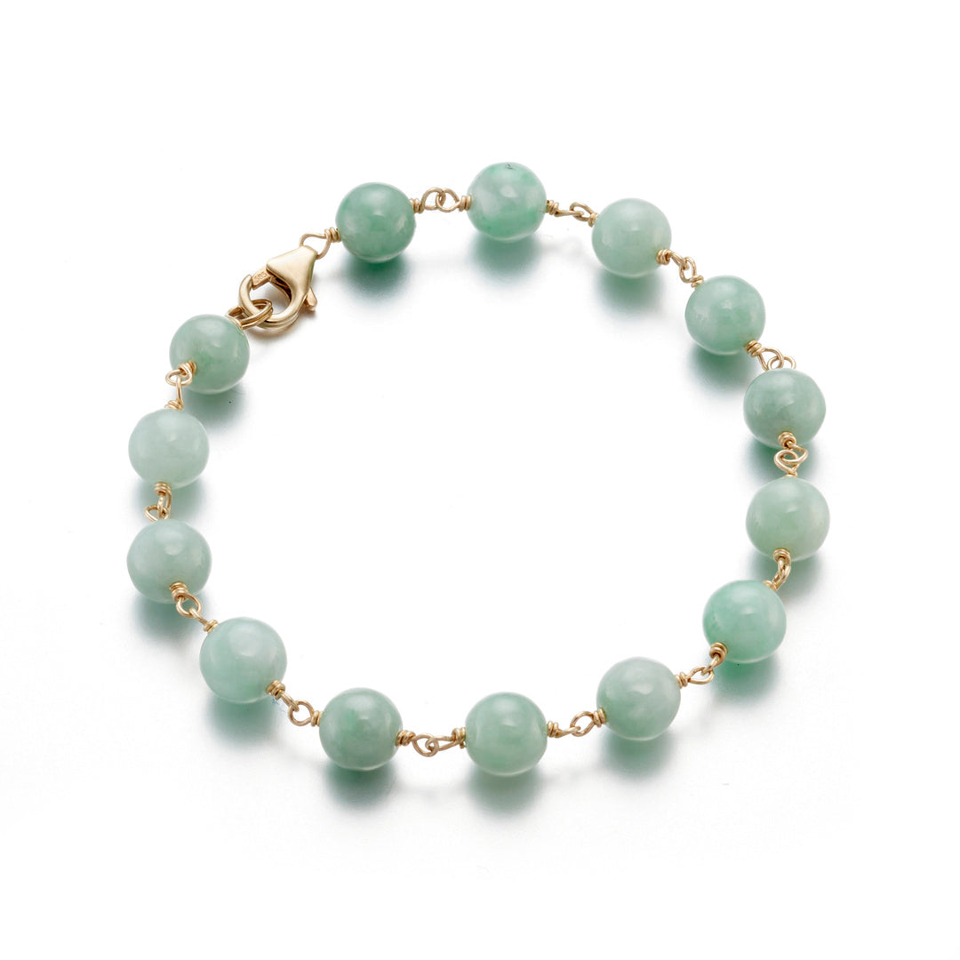 Gump's Signature 7mm Apple Green Jade Pigtail Bracelet