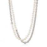 Gump's Signature 6mm Pearl & Silver Link Necklace