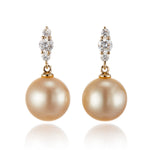 Gump's Signature Orion Earrings in Golden South Sea Pearls & Diamonds