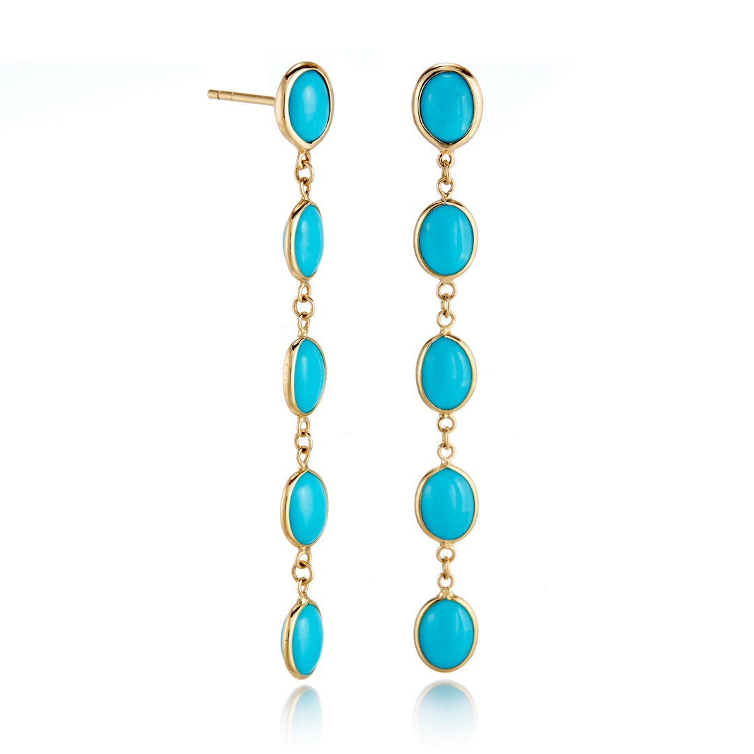 Dangle Earrings in Turquoise