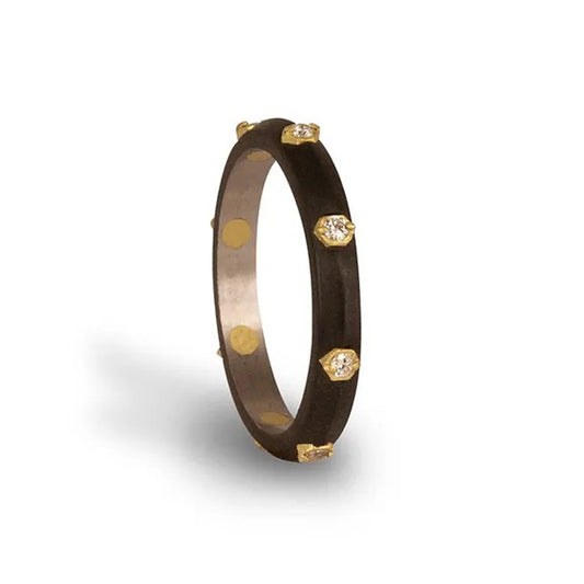 Sarah Graham Hex Diamond Stacking Ring