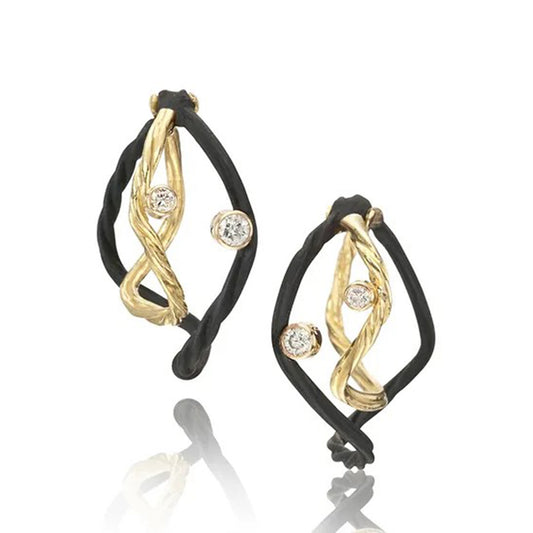Sarah Graham Clover Diamond Double Hoop Earrings