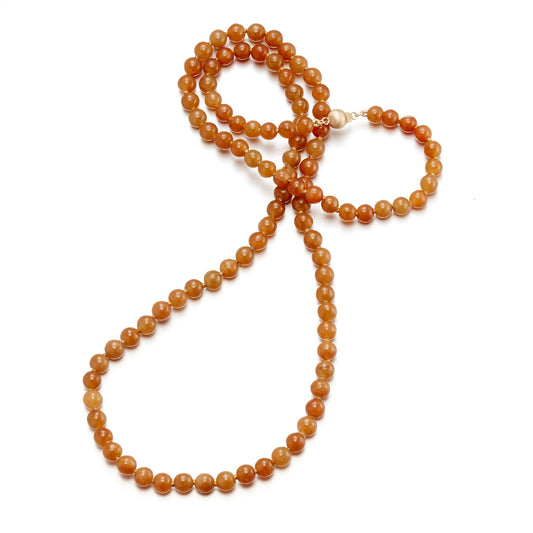 Gump's Signature 5mm Red Jade Bead Necklace