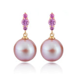 Gump's Signature Orion Earrings in Pink Pearls & Pink Sapphires