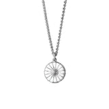 Georg Jensen White Enamel Daisy Pendant Necklace