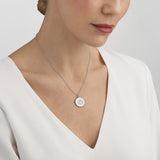 White Enamel Daisy Pendant Necklace