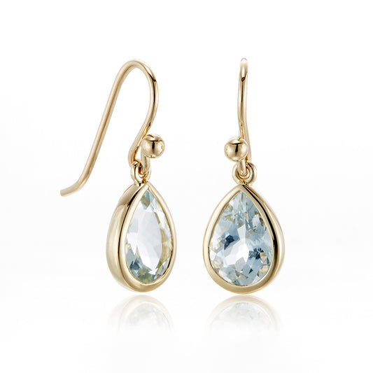 Teardrop Earrings in Aquamarines