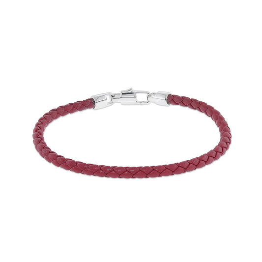 Gump's Signature Men's Braided Leather Bracelet, Red